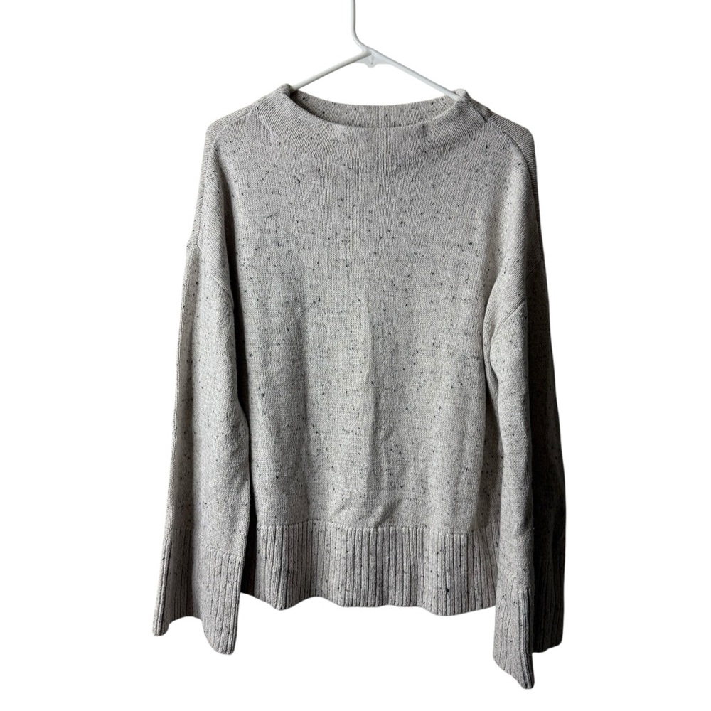 Loft Gray Marled Mockneck Pullover Sweater